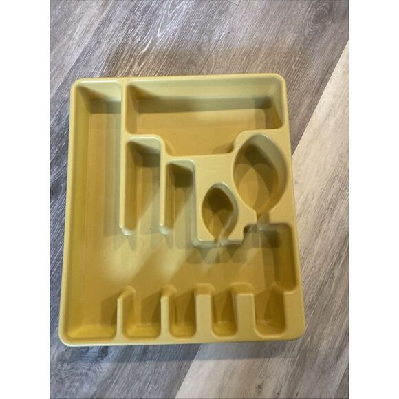 Vtg Rubbermaid Gold Utensil Flatware Silverware Tray Drawer Organizer - Picture 1 of 8